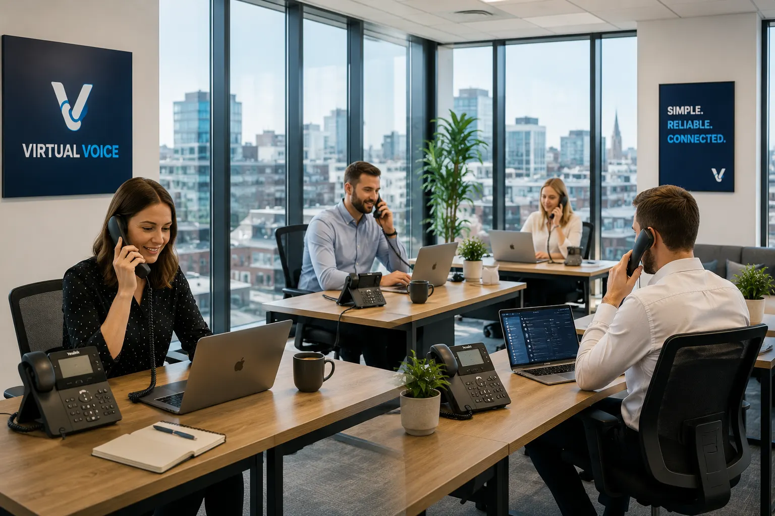 Business team using Virtual Voice Office